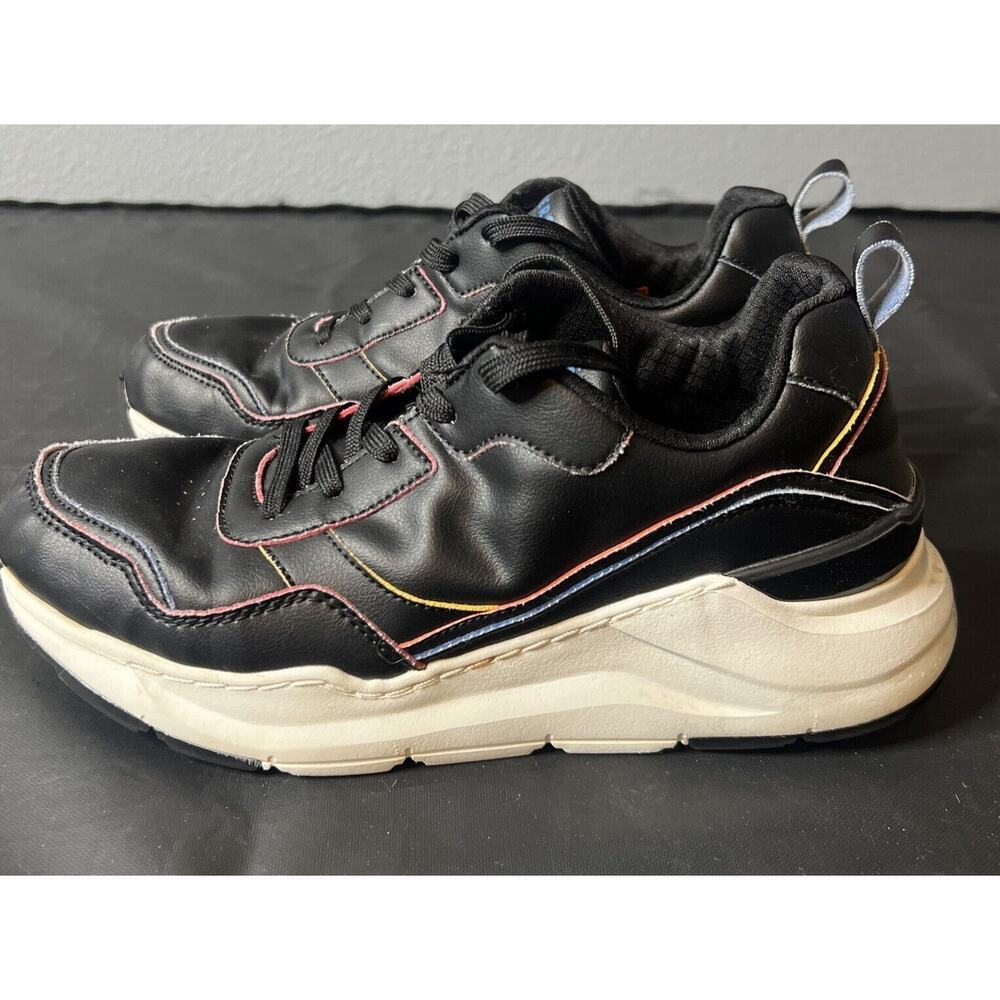 Skechers‎ Women's Size 8 Street Rovina-Colorful Wayz Sneaker Black 155240